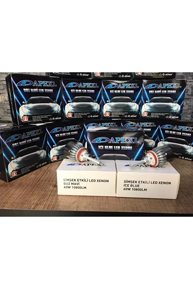 H4 Buz Mavi Led Xenon-şimşek Etkili-10800 Lm 12000k- Yüksek Aydınlatma Gücü - 6