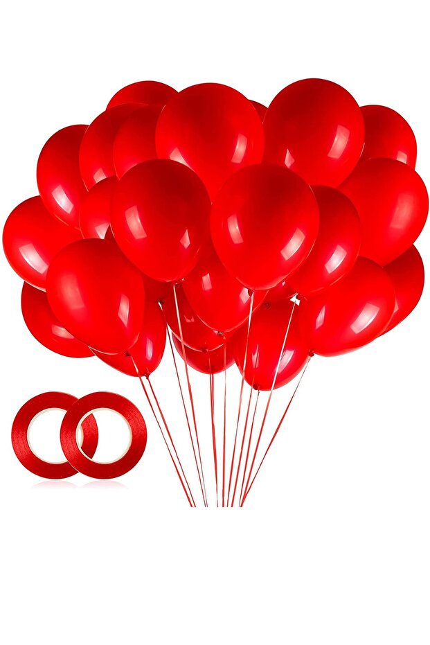 Balloon Shiny Metallic Helium Balloon 10 Pieces Red Color