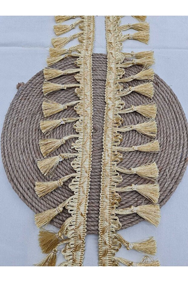 Sliver Tasseled Fringe Gold 5 Meters