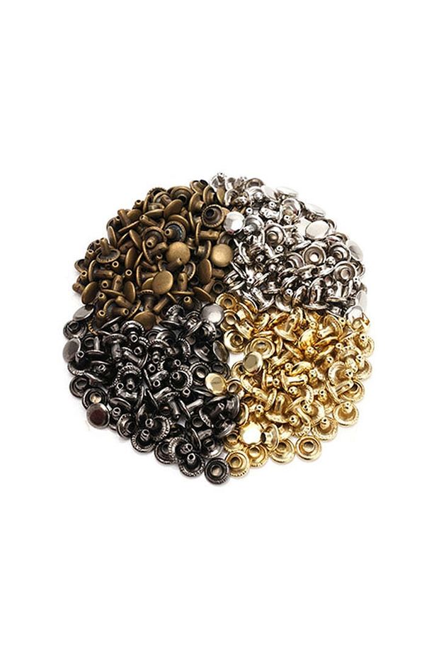 9 Mm Perçin, Tek Taraf Rivet, Toruk 33,5 No 100adet (leathercraft, Deri Hobi) Altın - 3