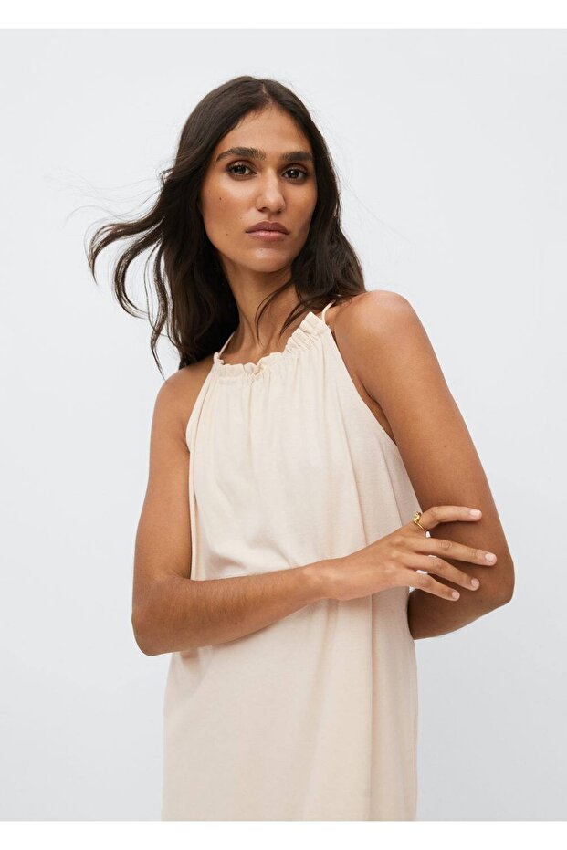 Rochie din bumbac cu volane - 1