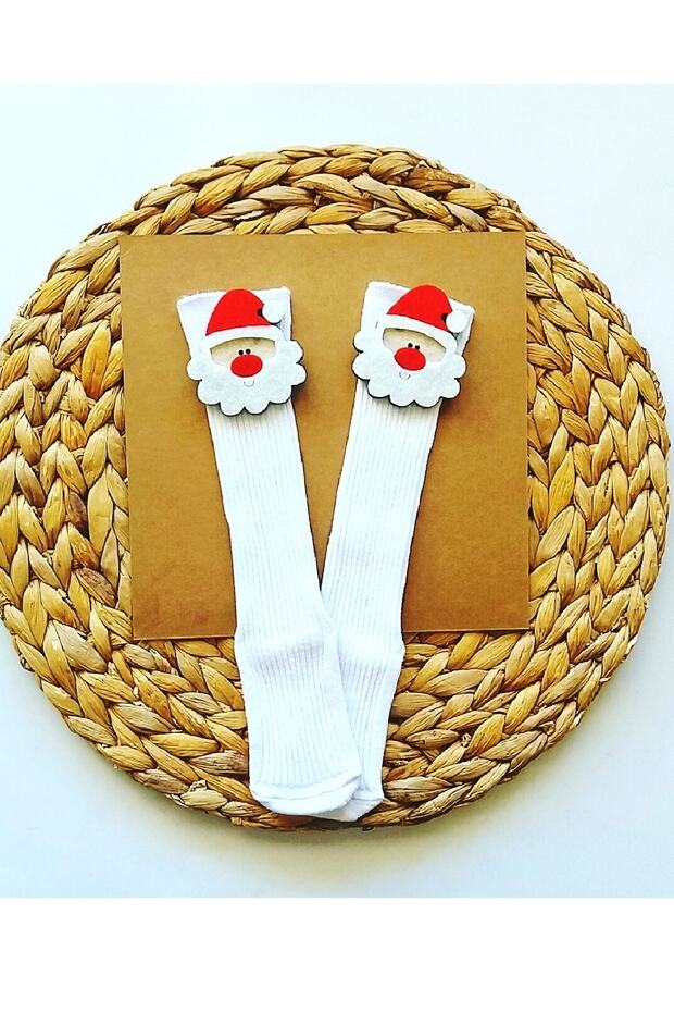 Girl Boy Baby Santa Claus Decorated Knee-Length New Year Stocking Baby New Year Stocking