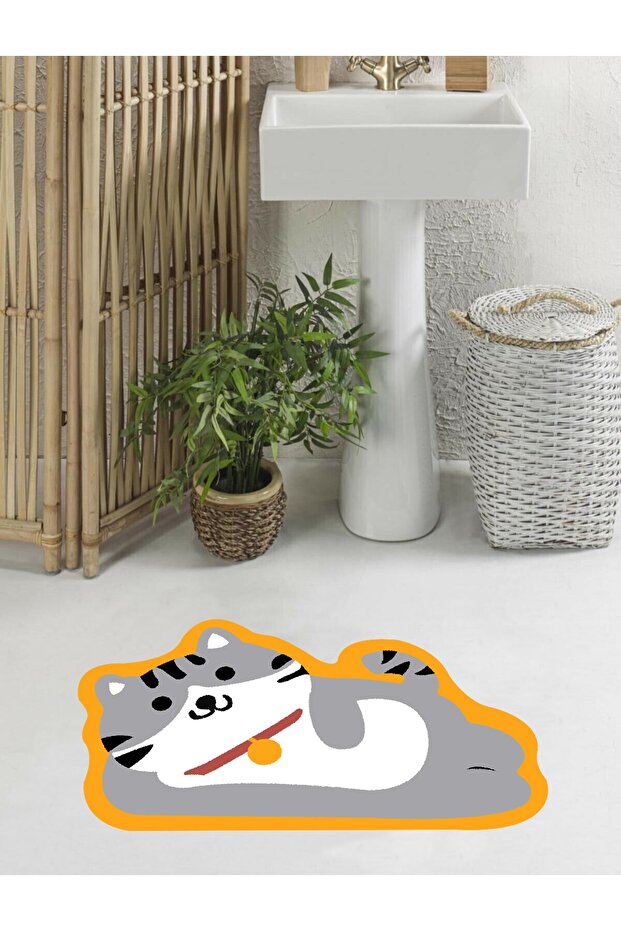 Non-Slip Base, Cat Pattern, Bath Mat, Decorative Mat, 60x100 Cat11