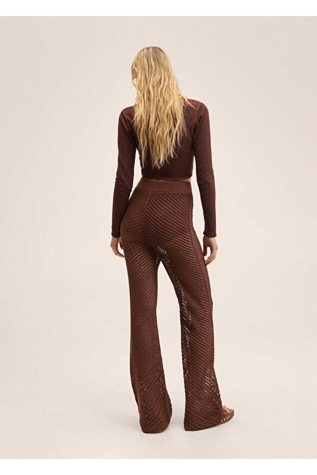 Delikli Örgü Pantolon - 4