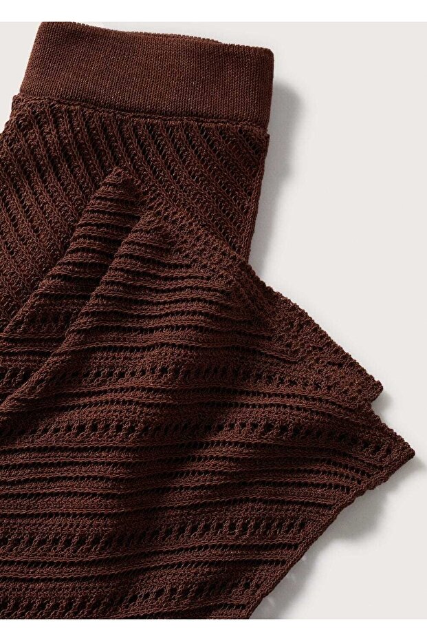 Delikli Örgü Pantolon - 8