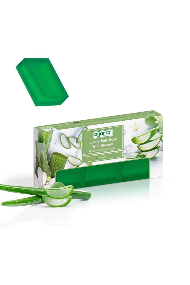 Agarta El Yapımı Doğal Banyo Sabunu Aloe Vera 3*150 g