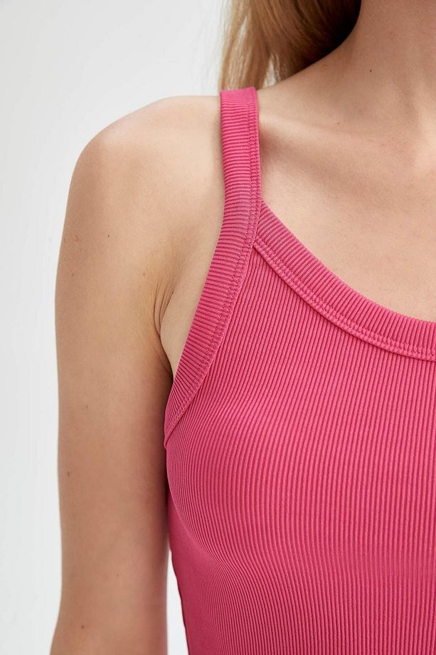 Bodycon Askılı Midi Örme Elbise - 6