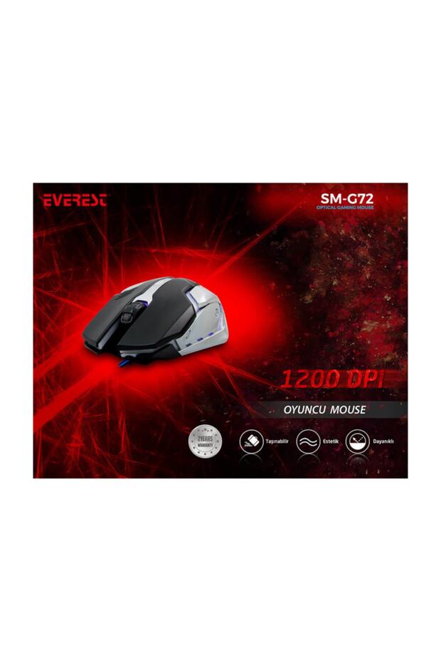 Işıklandırmalı Gaming Pro Sm-g72 Usb Siyah Gümüş Mouse 7 Renk - 5