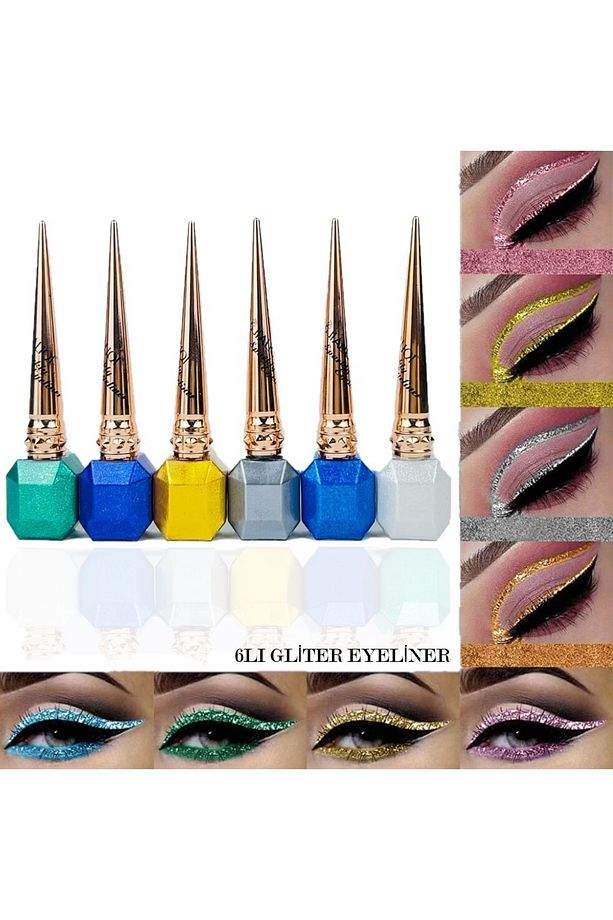 6lı Simli Eyeliner Waterprof Set - 1