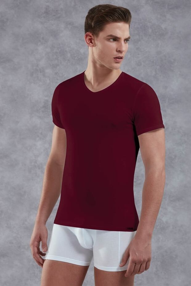 Men's Modal V Neck Short Sleeve T Shirt 2855