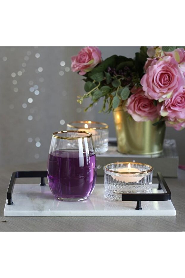 Marble White Black L Design 30x20 Cm Tray Marble Engagement Promise, Cheese Plate, Coffee Corner Presentation Holder