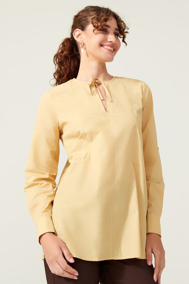 Halter Neck Slit Shirt