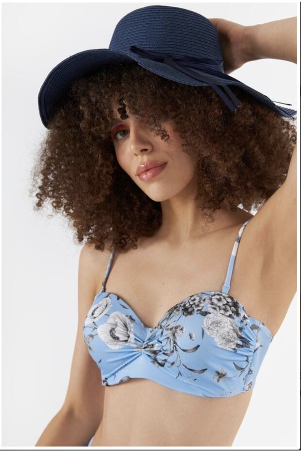 Mavi Botanik Çok Şık Tek Üst Bikini - 4