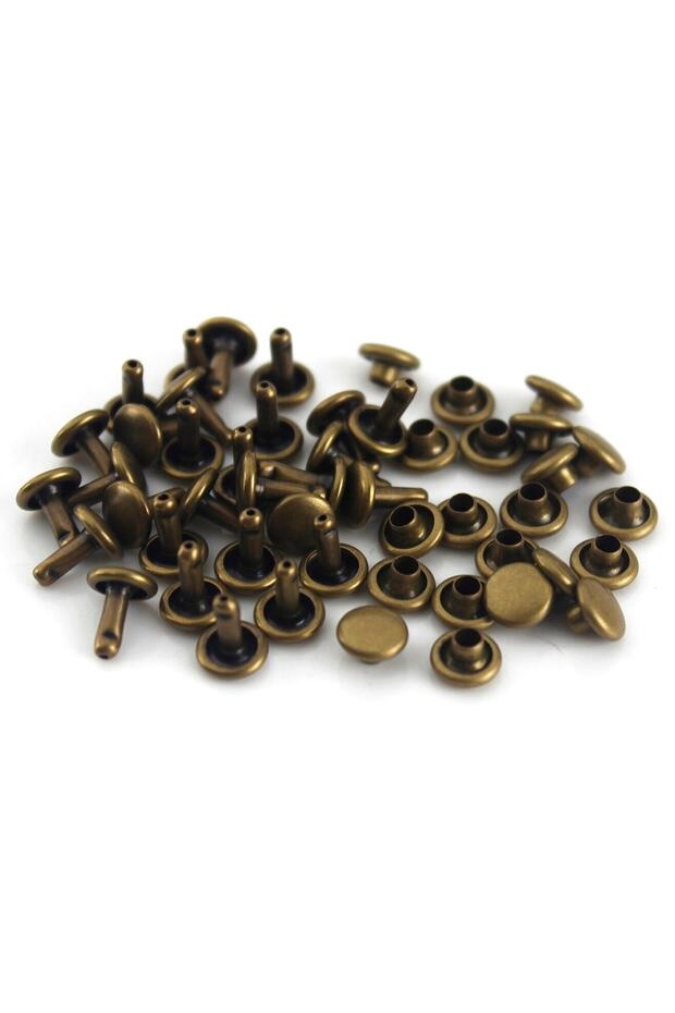 9 Mm Perçin, Tek Taraf Rivet, Toruk 33,5 No 100adet (leathercraft, Deri Hobi) Bronz - 1