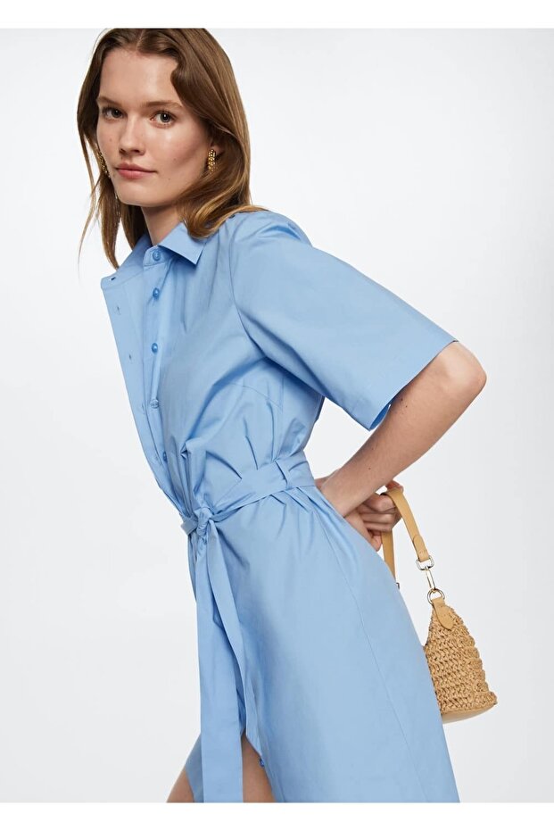 Pamuklu Gömlek Elbise - 6