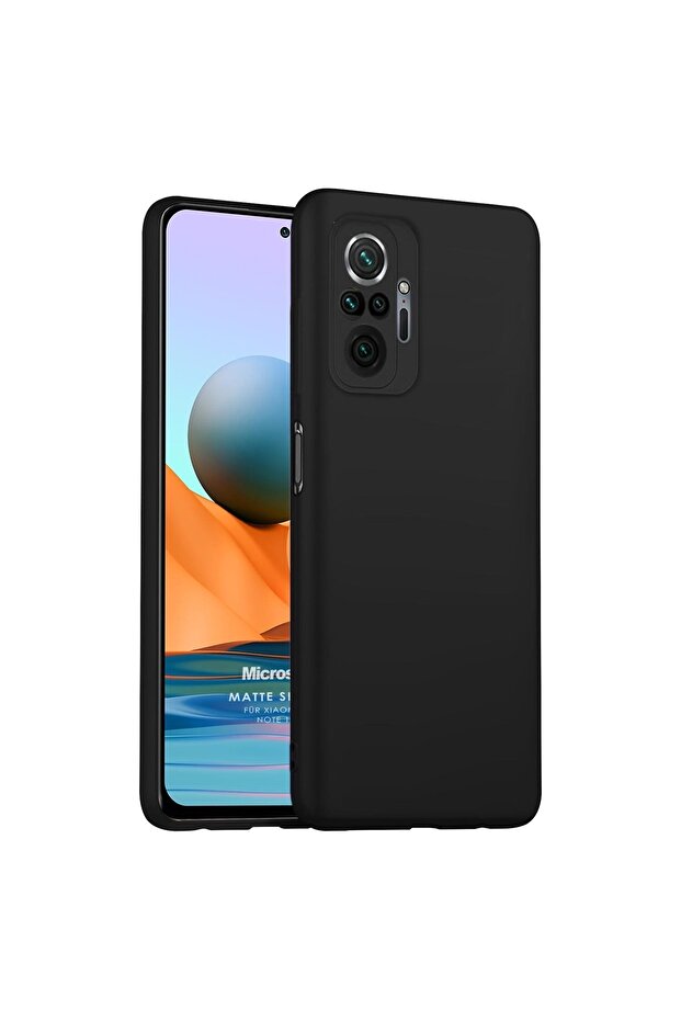 Matte Silicone Xiaomi Redmi Note 10 Pro Max Kılıf Siyah - 1