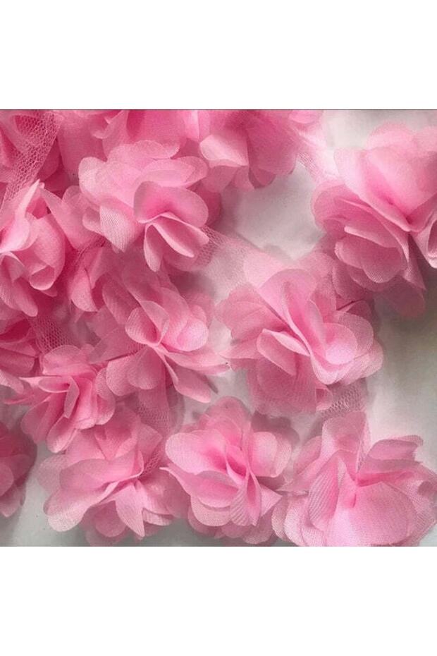 Ribbon Chiffon Flower 9 Meters in BallLaser Cut Tulle Flower Pink
