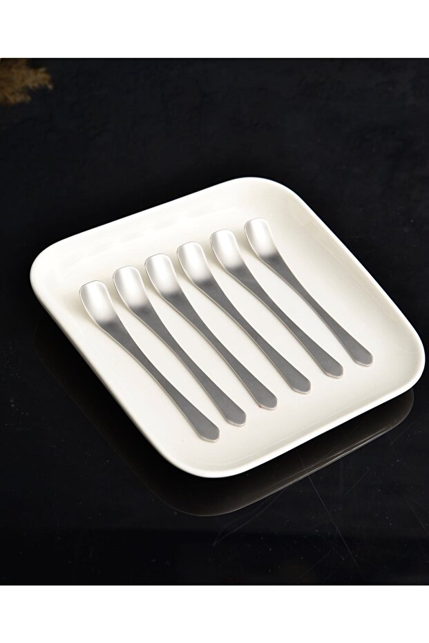 Set of 6 Lilium Matte Steel Tea / Nescafe Spoons