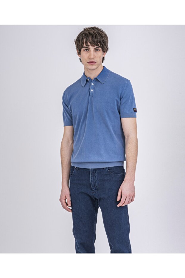Men's Knitted Poloshirt C.wCotton