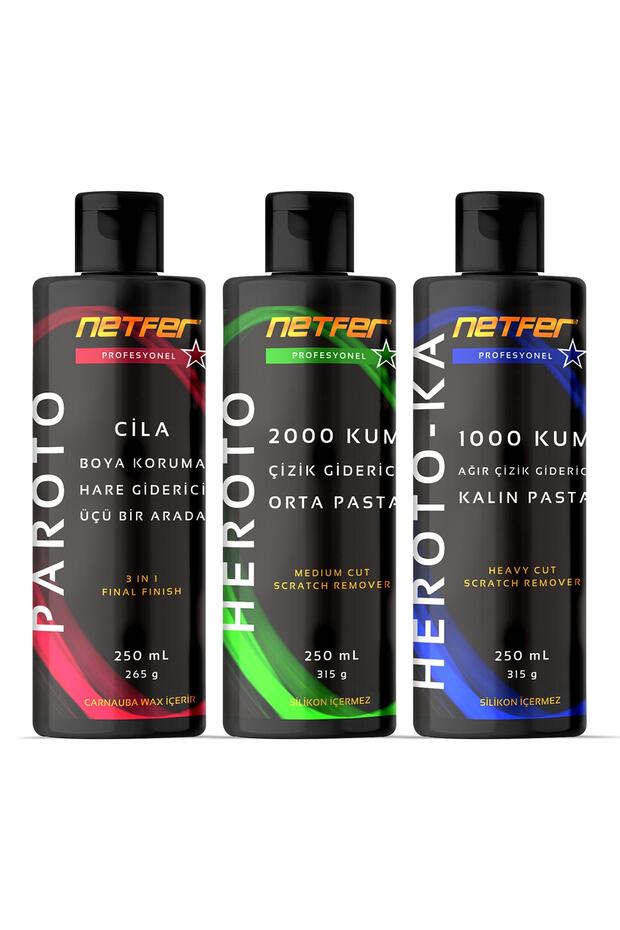 3'lü Orta Kalın Pasta Cila Set - 3x250 Ml - 1