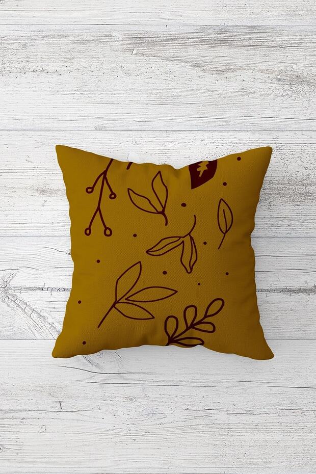 Bohemian Leaf Pattern One Side Printed Hidden Zipper Pillowcase Throw Pillow Sofa Pillowcase - 1