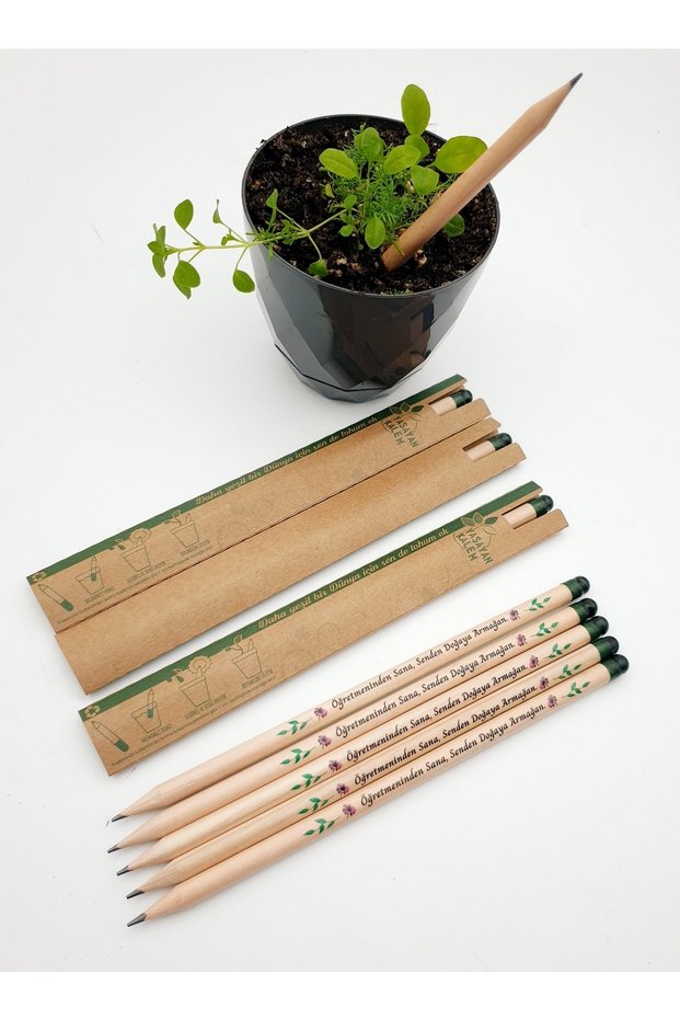 25 Pieces of "To Your Teacher's Measure You to Nature" Printed Pen with Seeds Kk