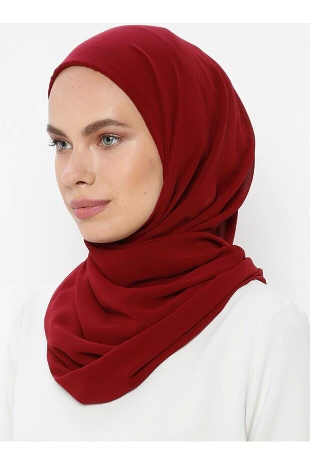 بونيه داخلي شال شيفون أحمر خمري