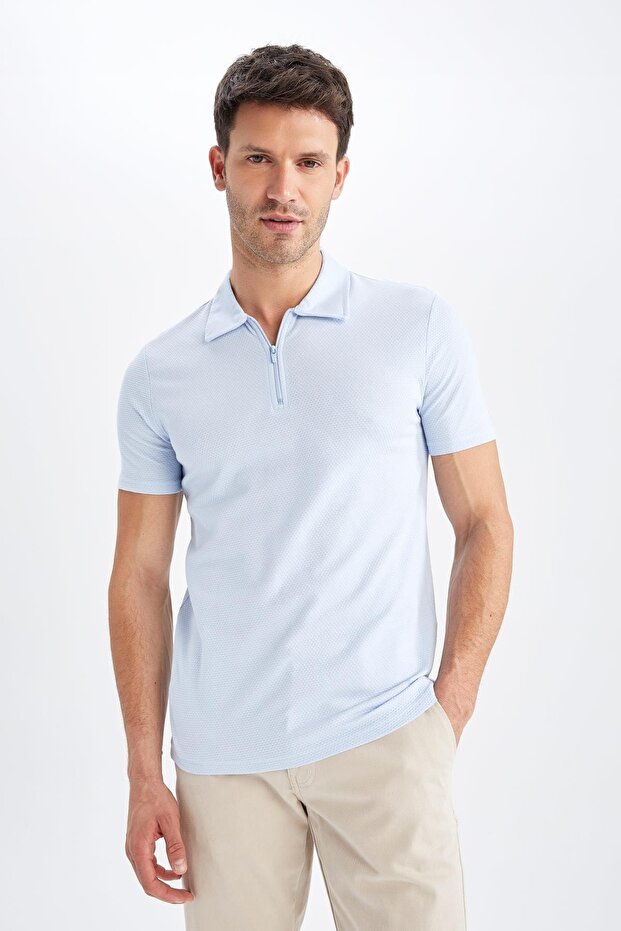Slim Fit Polo Neck Cotton Combed T-Shirt