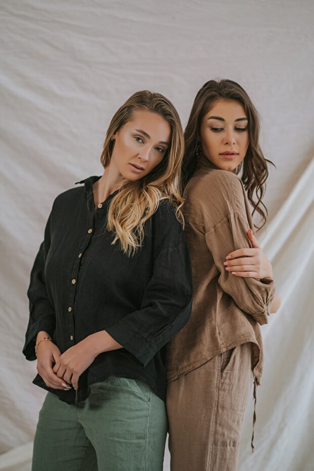 Mara Basic Keten Gömlek - 4