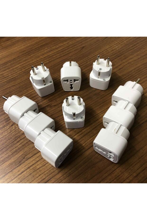 10 Adet Universal Çevirici Priz Amerikan Ingiliz Fiş Dönüştürücü Türk Tipi Fişe Çeviren Adaptör - 5