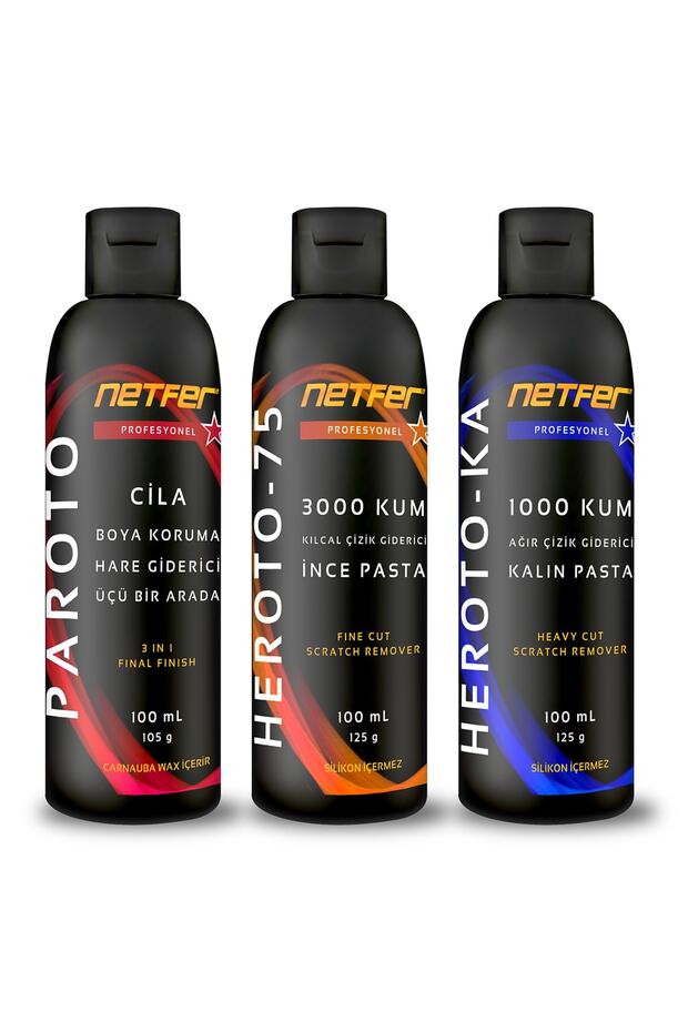 3'lü Ince Kalın Pasta Cila Set - 3x100 ml - 1