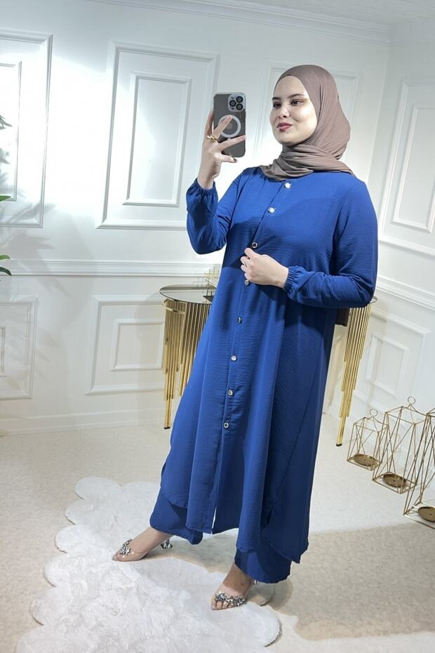 Virgo Buttoned Ayrobin Set - Indigo - 3