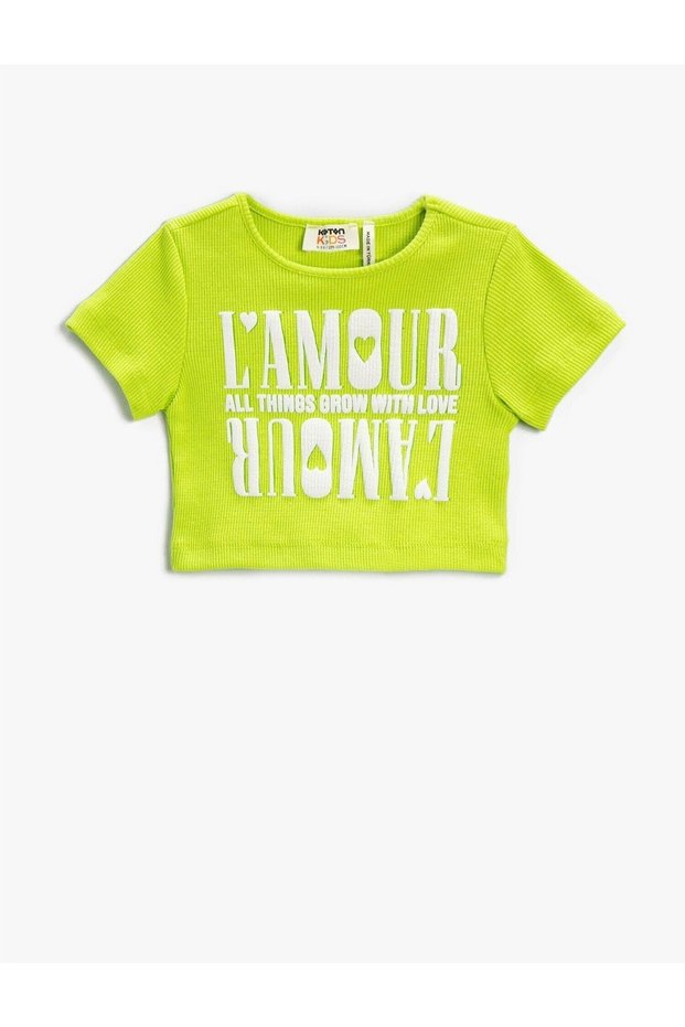 Children's Printed Crop T-Shirt 2Skg10280Ak