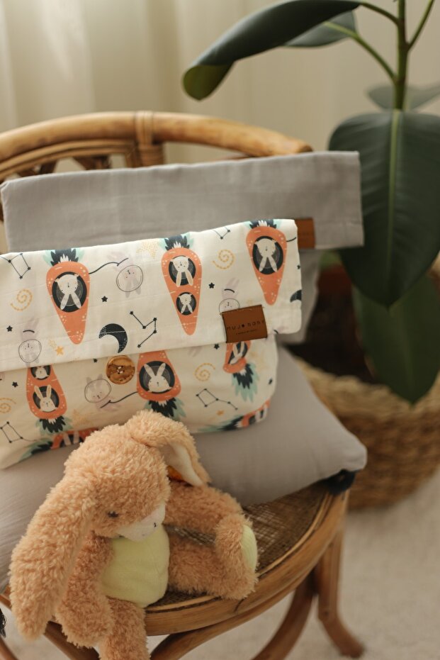 Baby Care Bag Set (2 Pieces) - Double Layer 50% Bamboo 50% Cotton Muslin - Space Collection