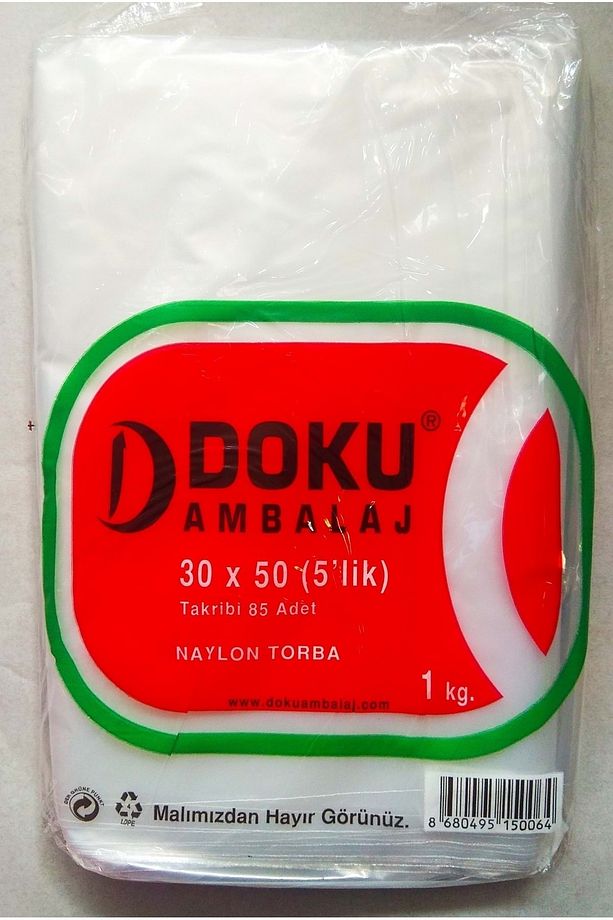 5 'lik Naylon Bakkaliye Torbası - 30x50cm - 1