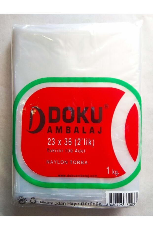 2 'lik Naylon Bakkaliye Torbası - 23x36cm - 1