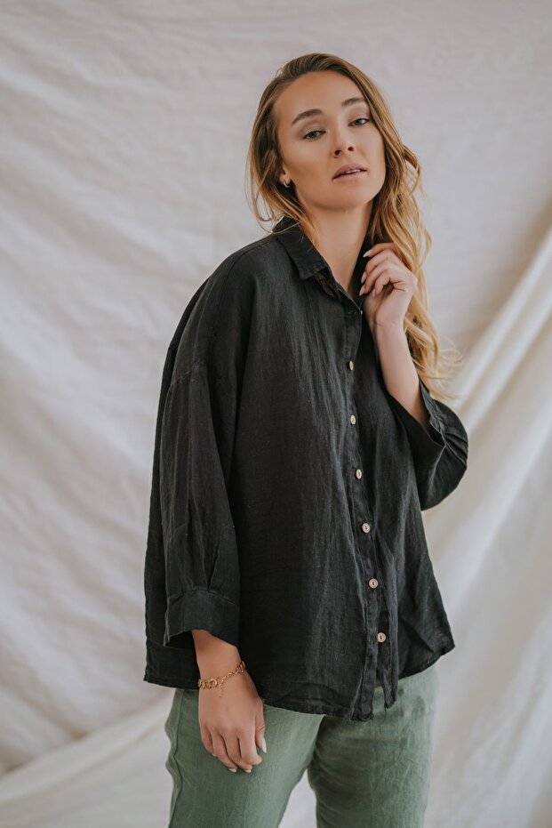 Mara Basic Keten Gömlek - 2