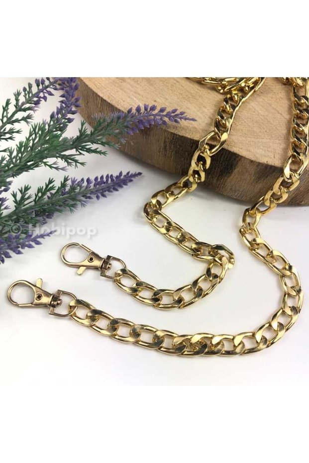 سلسلة حقيبة سميكة بطول 120 سم، لون ذهبي 01