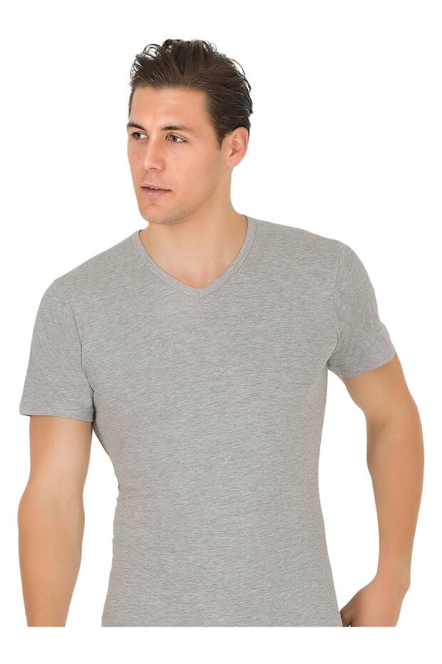 Men's Combed Cotton V-Neck Undershirt Undershirt - 1