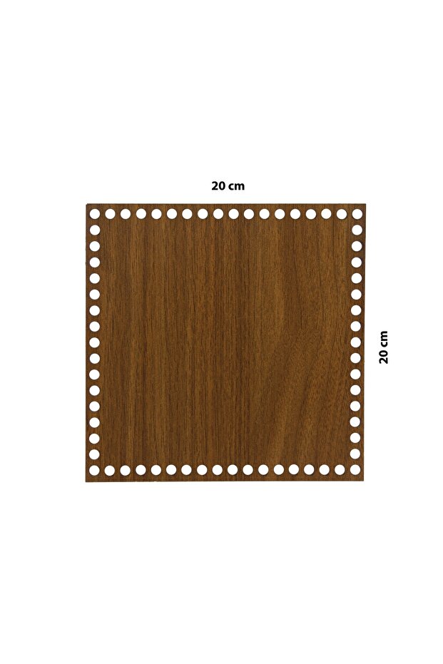 Wooden Basket Tray Base Square 20x20 Cm Walnut Double Face 3mm MDF