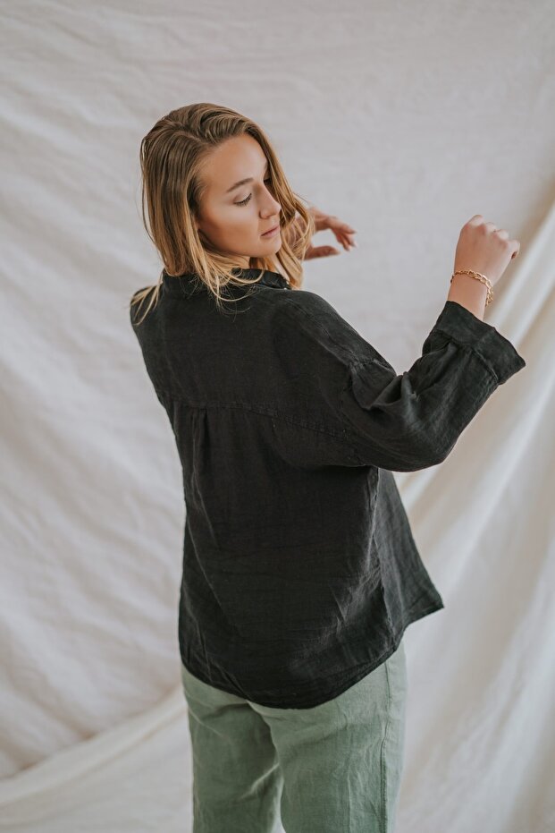 Mara Basic Keten Gömlek - 1