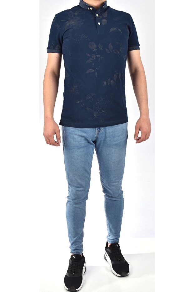 7149 تي شيرت بيكيه ليكرا/أزرق داكن/xl