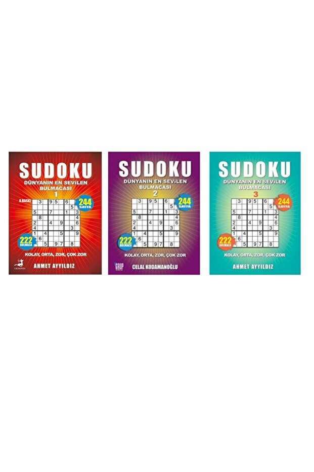 Sudoku 3'lü Set Dünyanın En Sevilen Bulmacası Serisi (1-2-3) - 1