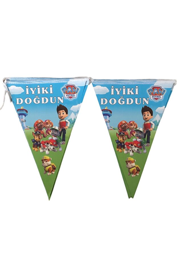Paw Patrol Happy Birthday Written Pennant
