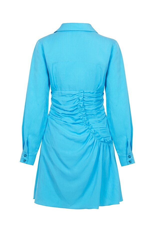 Drape Detaylı Elbise - 1