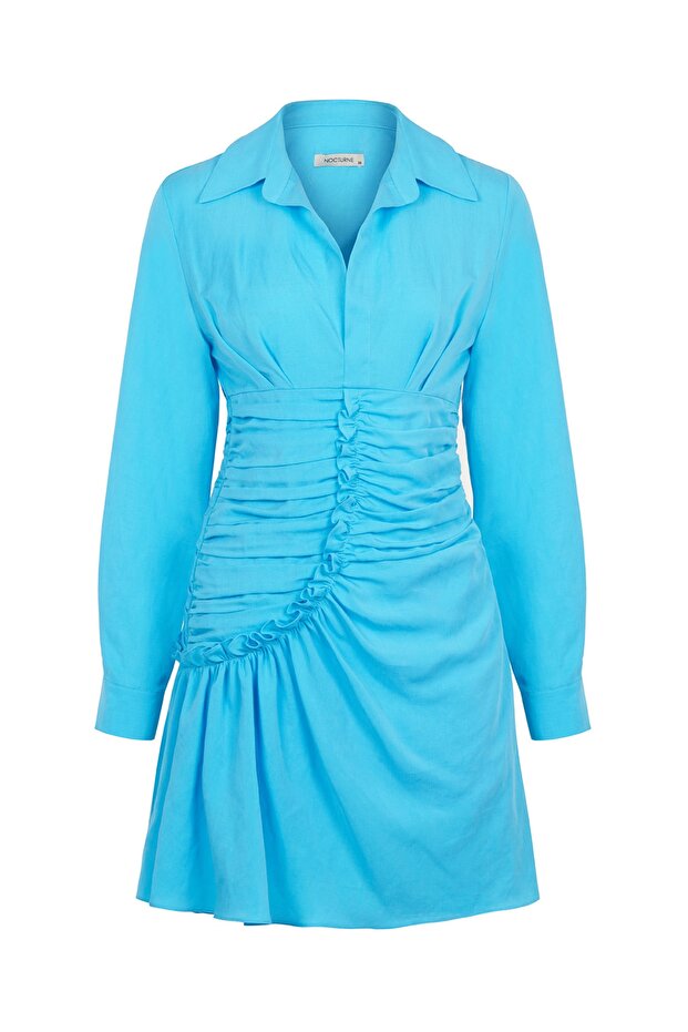 Drape Detaylı Elbise - 2