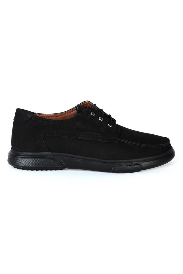 8522 Black Nubuck 100% Leather Men's Casual Shoes