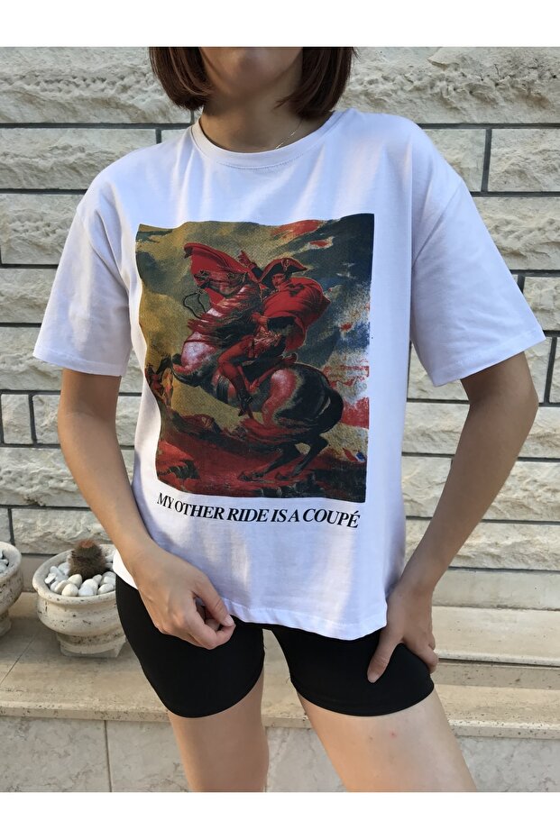 Beyaz Dijital Baskılı Tshirt