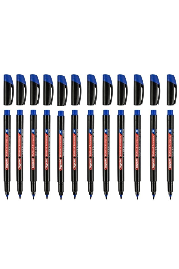 Permanent Marker (acetate) Pen M 1.0 Blue Set of 12