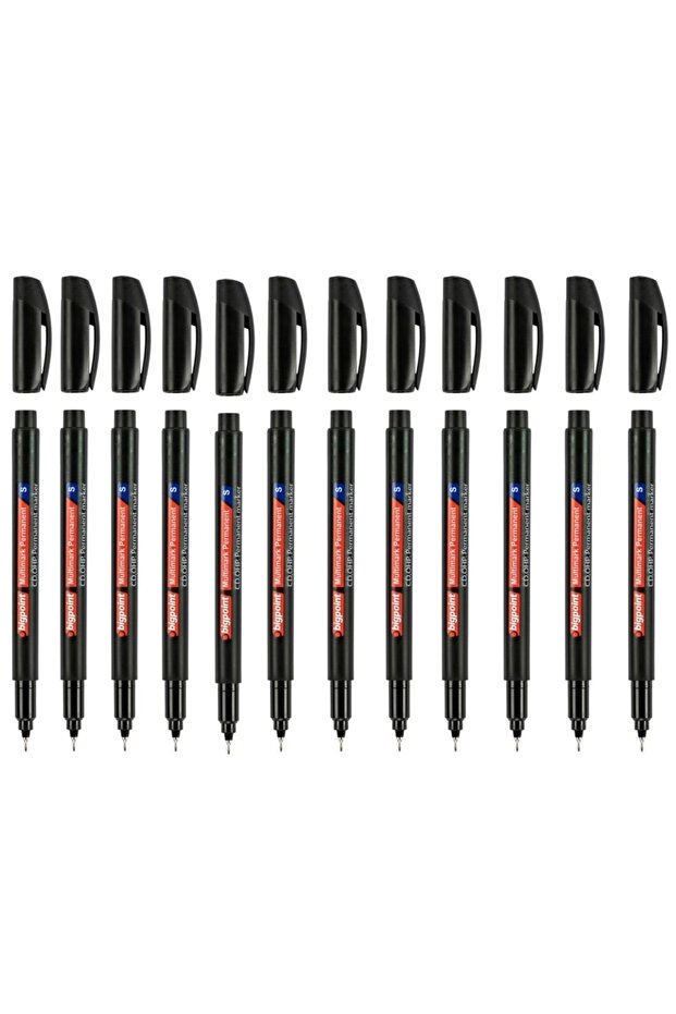 Permanent Marker (acetate) Pen S 0.3 Black (black) Set of 12